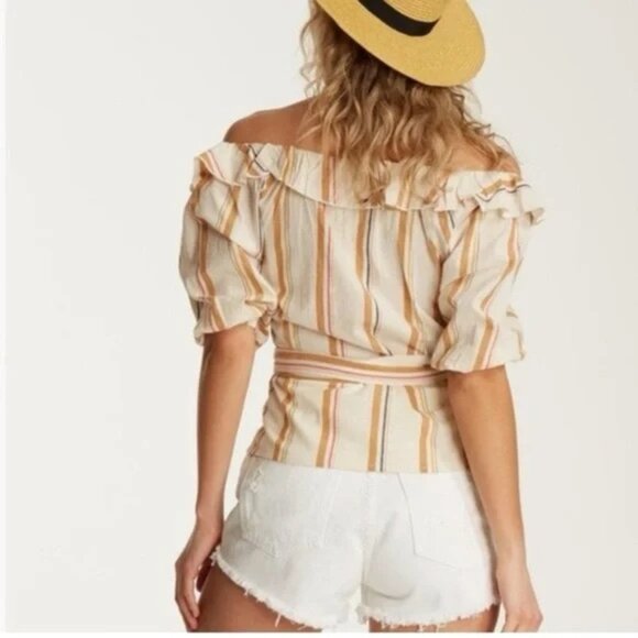 Billabong Babes All Day Wrap Top striped Size. Small - Picture 2 of 7